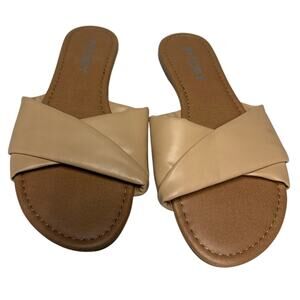 FITORY Women's Flat Sandals - Size 6 - Camel Brown